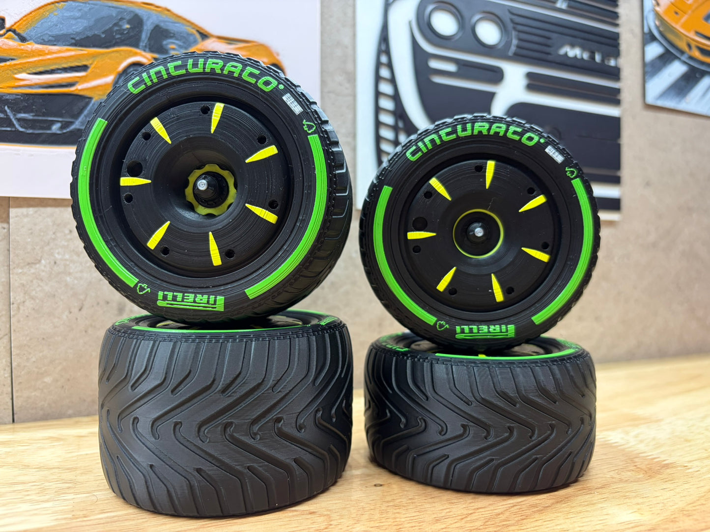 F1-Style Wheels for Aston Martin (Compatible with LEGO Set 42240)