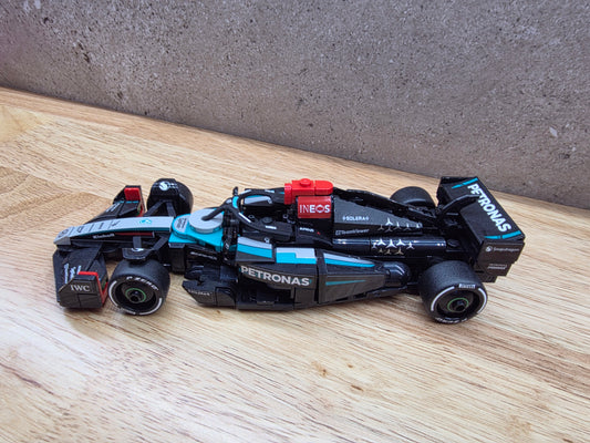 Mercedes W15 Halo, T-Cam & Spiegel Upgrade Kit – Kompatibel mit Speed Champions 77244 Rennwagen – Maßgeschneidertes 3D-gedrucktes Zubehör
