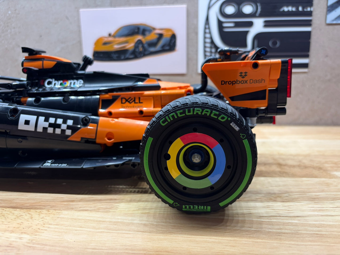 Roues de style F1 pour McLaren MCL39 (compatibles avec l'ensemble LEGO 42228)