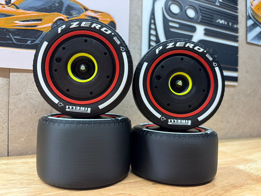 F1-Style Wheels for Oracle Red Bull Racing RB20 (Compatible with LEGO Set 42206)