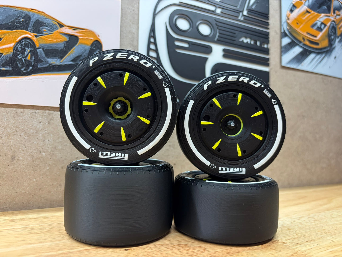 F1-Style Wheels for Aston Martin (Compatible with LEGO Set 42240)