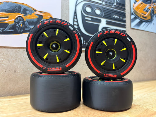 F1-Style Wheels for Aston Martin (Compatible with LEGO Set 42240)