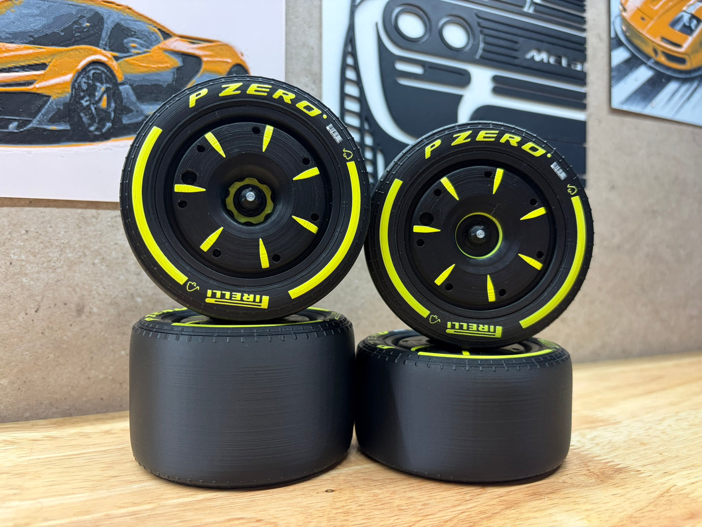 F1-Style Wheels for Aston Martin (Compatible with LEGO Set 42240)