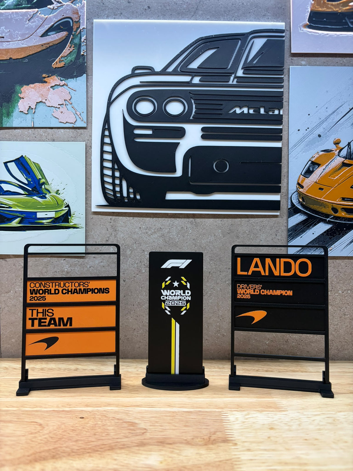 McLaren 2025 Championship 3-Piece Display Set