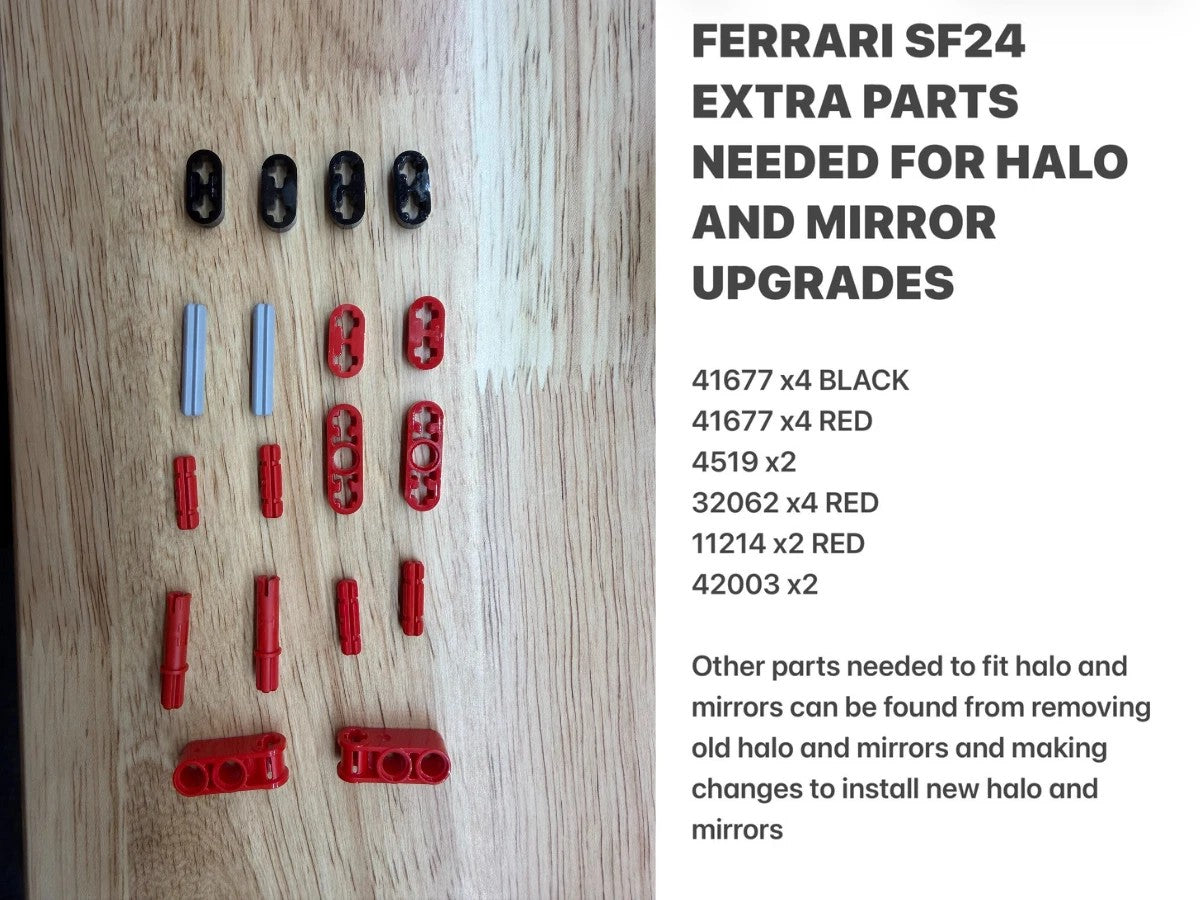 Ferrari SF-24 Halo & Wing Mirror Upgrade (Compatible with LEGO Set 42207)