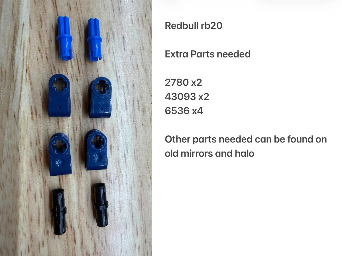 Amélioration du halo et du rétroviseur de l'Oracle Red Bull RB20 (compatible avec le set LEGO 42206)