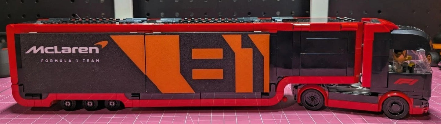 McLaren F1 Team Truck Custom Panel Upgrade (Fits LEGO® Set 60445) – 3D Printed