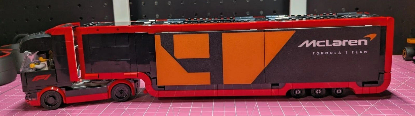 McLaren F1 Team Truck Custom Panel Upgrade (Fits LEGO® Set 60445) – 3D Printed