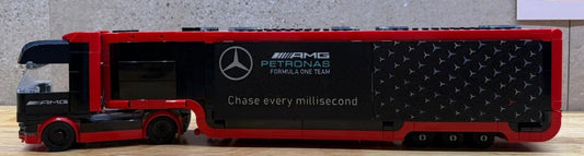 Mise à niveau personnalisée des panneaux du camion de l'équipe Mercedes F1 (compatible avec l'ensemble LEGO 60445)