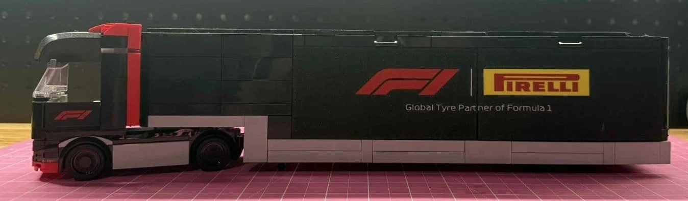 Mise à niveau personnalisée du panneau du camion de service Pirelli F1 (Compatible avec l'ensemble LEGO 60445)