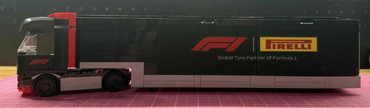 Mise à niveau personnalisée du panneau du camion de service Pirelli F1 (Compatible avec l'ensemble LEGO 60445)
