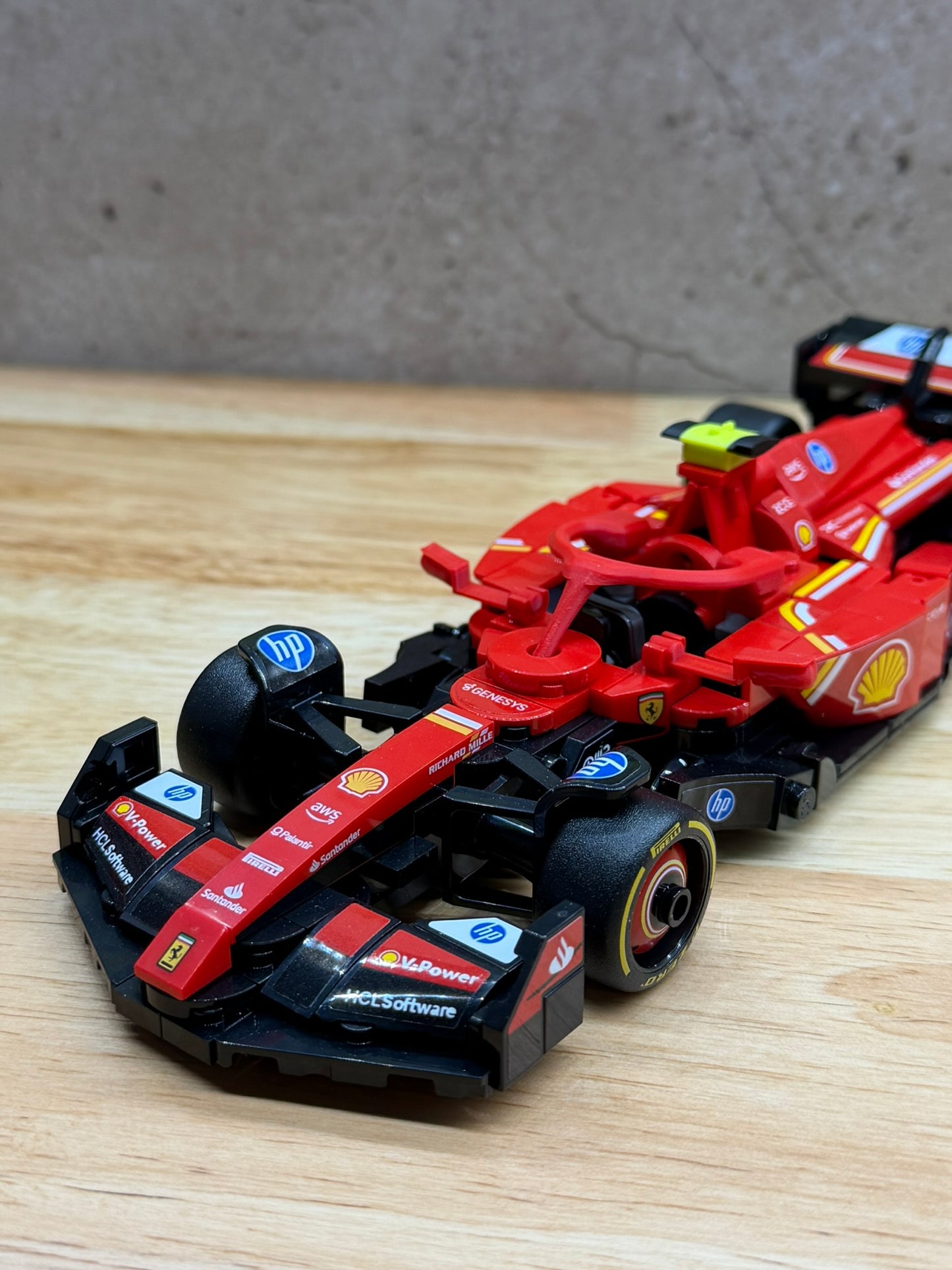 Kit de mise à niveau Halo, caméra embarquée et rétroviseur pour Ferrari SF-24 – Compatible avec la voiture de course Speed Champions 77242 – Accessoire personnalisé imprimé en 3D